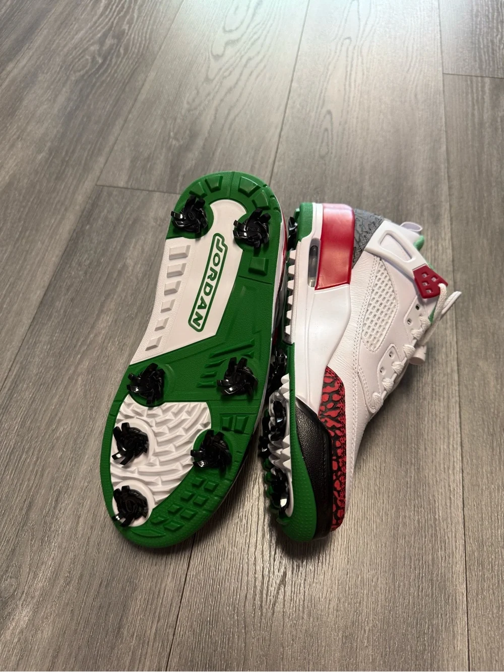 Air Jordan Spizike Golf “White Classic Green Red” (HQ4365-100) Men’s Size 6